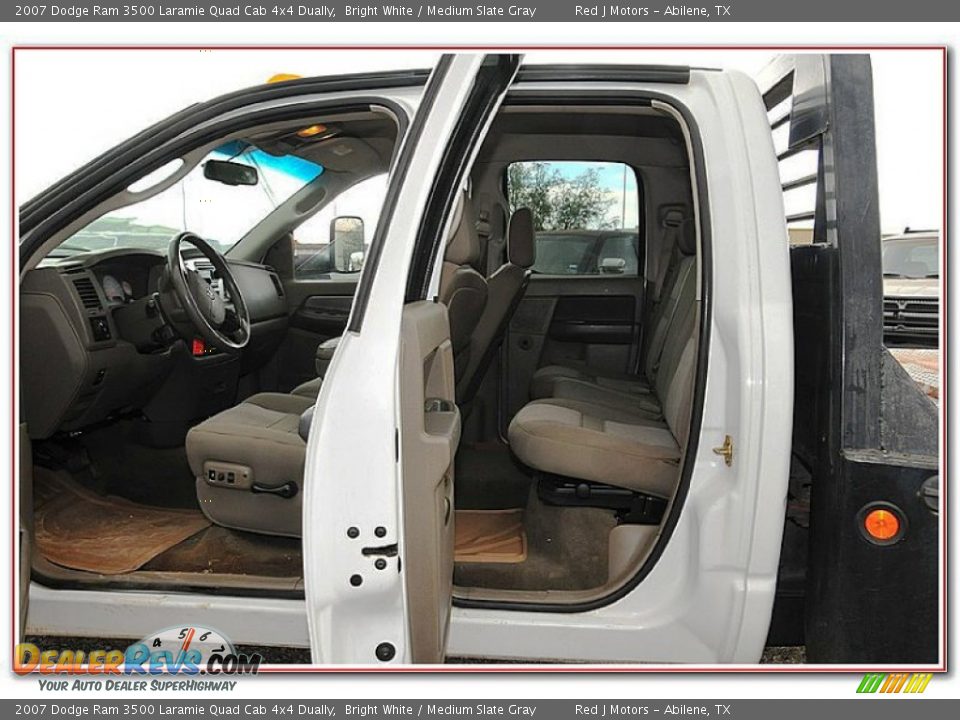 2007 Dodge Ram 3500 Laramie Quad Cab 4x4 Dually Bright White / Medium Slate Gray Photo #28