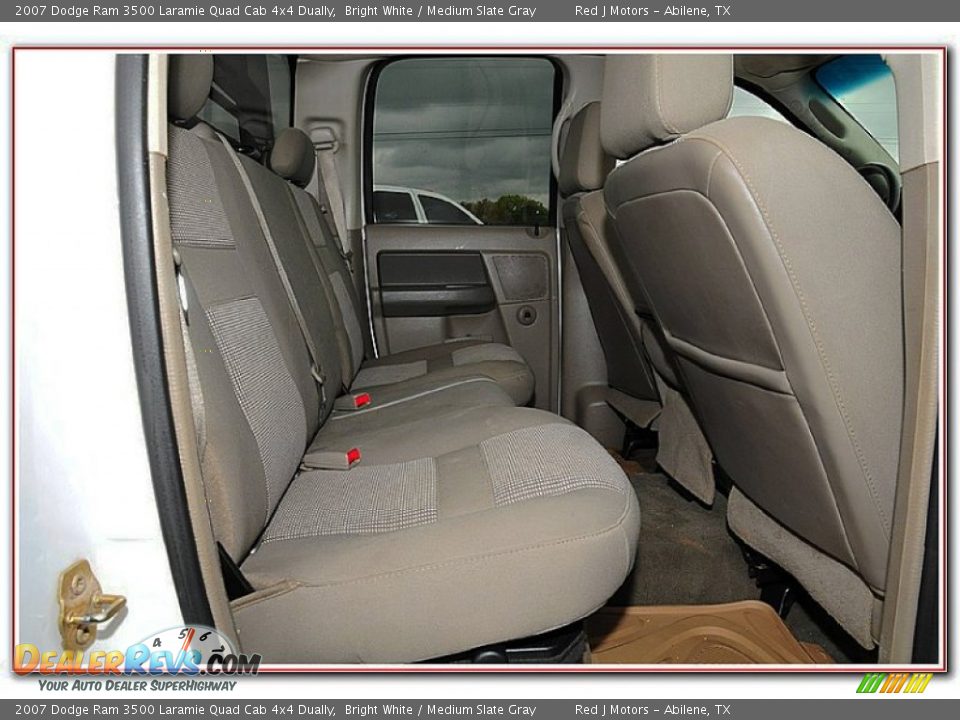 2007 Dodge Ram 3500 Laramie Quad Cab 4x4 Dually Bright White / Medium Slate Gray Photo #29