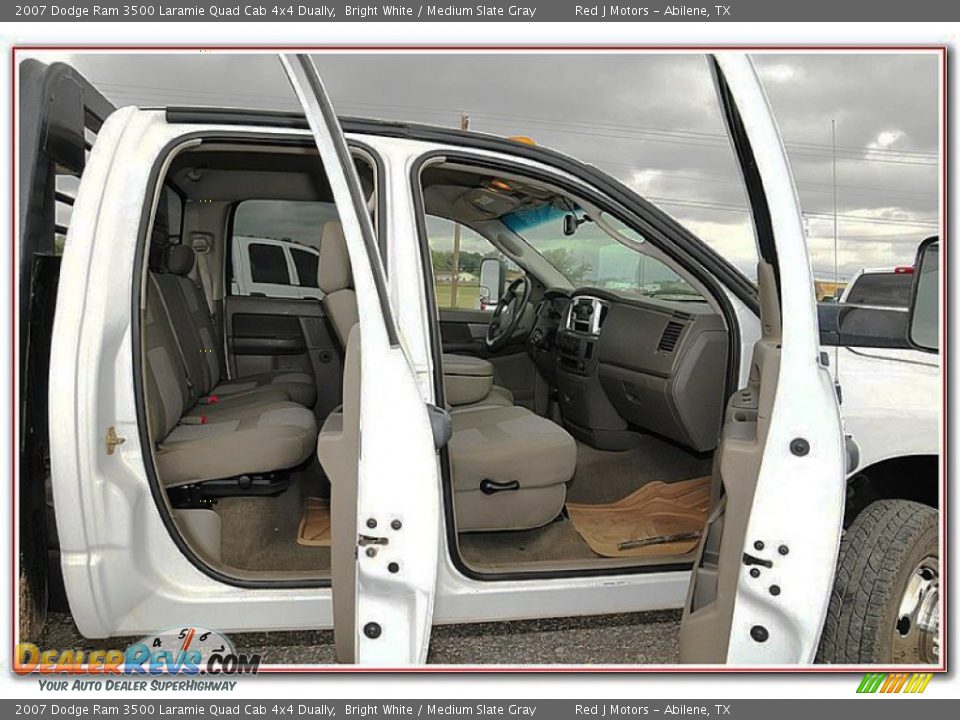 2007 Dodge Ram 3500 Laramie Quad Cab 4x4 Dually Bright White / Medium Slate Gray Photo #35