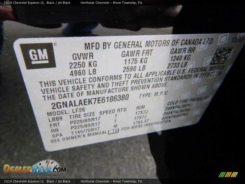 2014 Chevrolet Equinox LS Black / Jet Black Photo #19