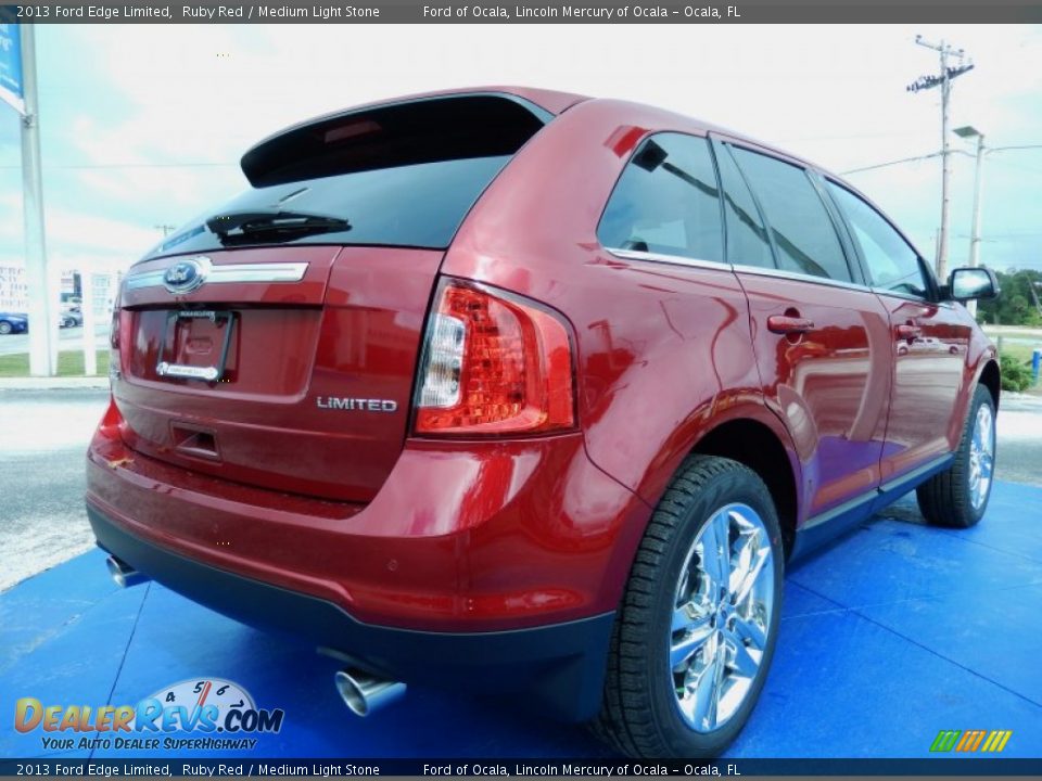 2013 Ford Edge Limited Ruby Red / Medium Light Stone Photo #3