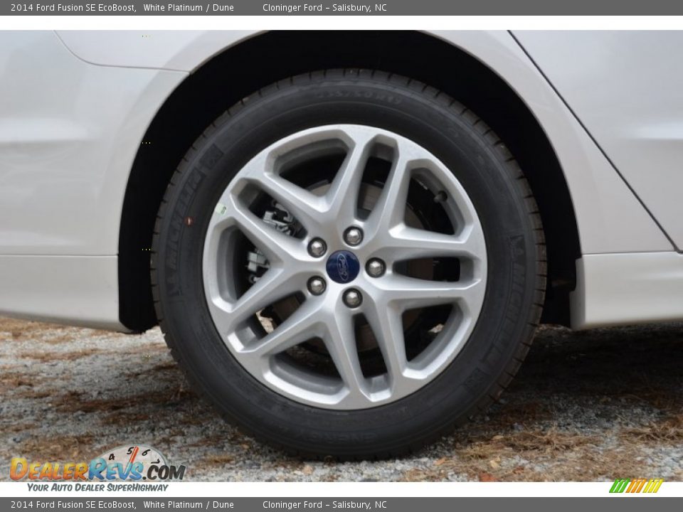 2014 Ford Fusion SE EcoBoost White Platinum / Dune Photo #11