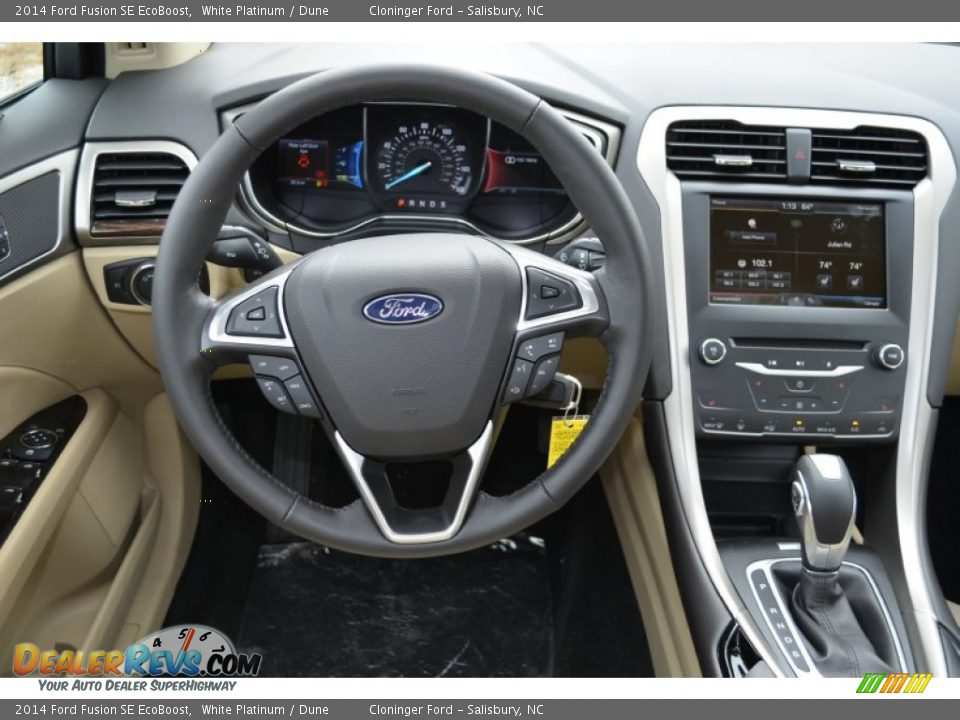 2014 Ford Fusion SE EcoBoost White Platinum / Dune Photo #15