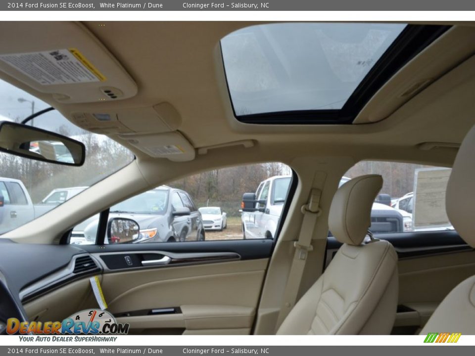 2014 Ford Fusion SE EcoBoost White Platinum / Dune Photo #16
