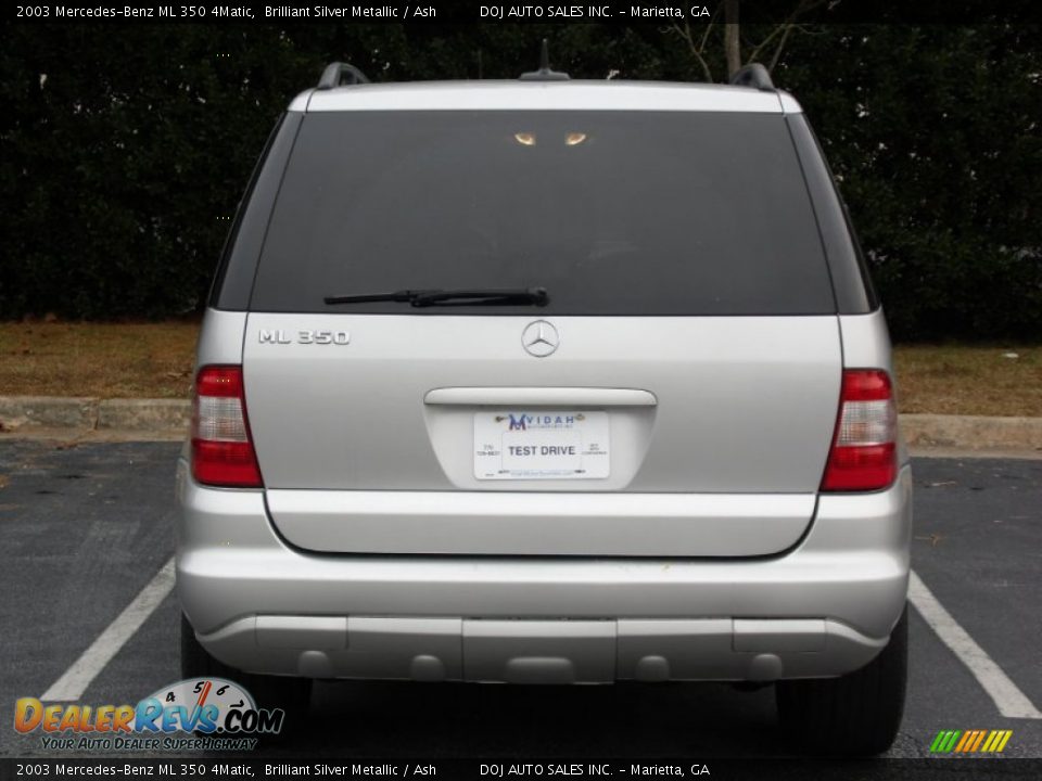 2003 Mercedes-Benz ML 350 4Matic Brilliant Silver Metallic / Ash Photo #6