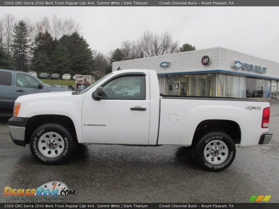 2009 GMC Sierra 1500 Work Truck Regular Cab 4x4 Summit White / Dark Titanium Photo #2