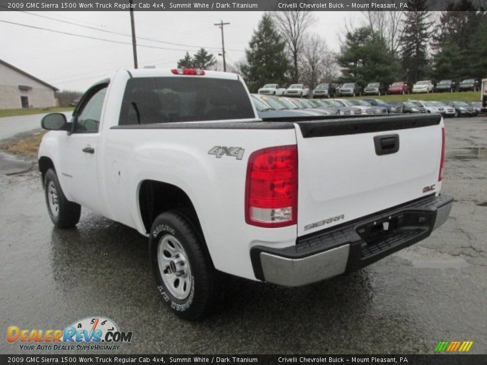 2009 GMC Sierra 1500 Work Truck Regular Cab 4x4 Summit White / Dark Titanium Photo #5