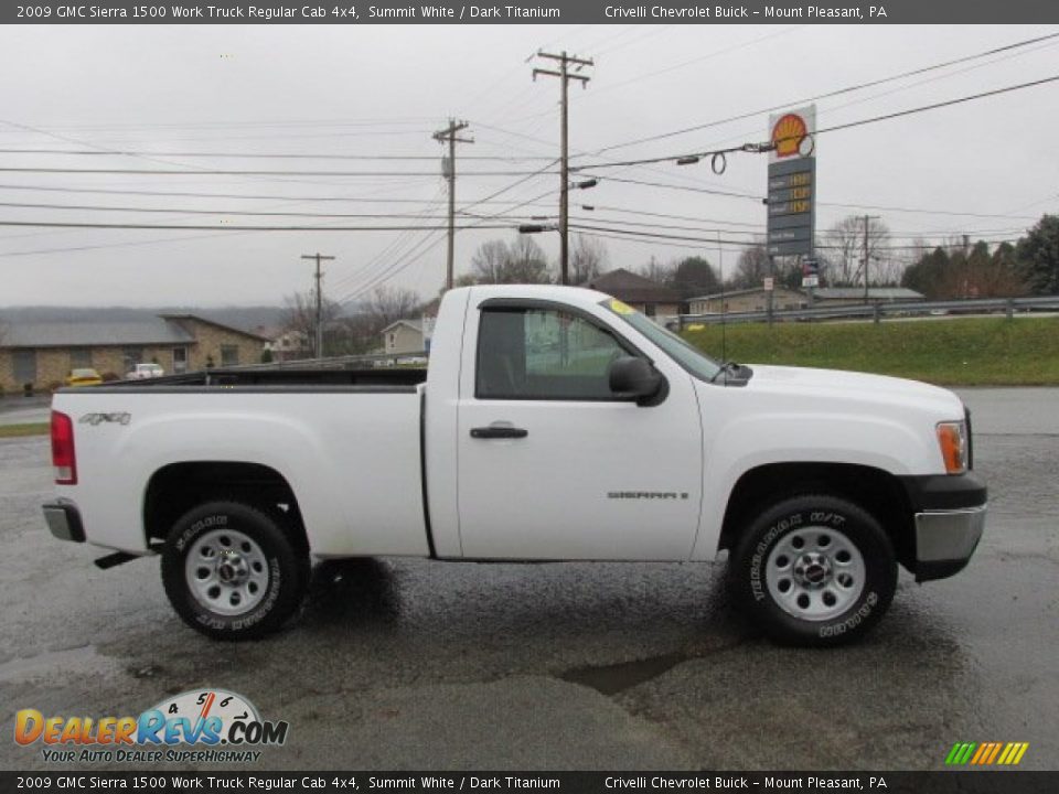 2009 GMC Sierra 1500 Work Truck Regular Cab 4x4 Summit White / Dark Titanium Photo #10