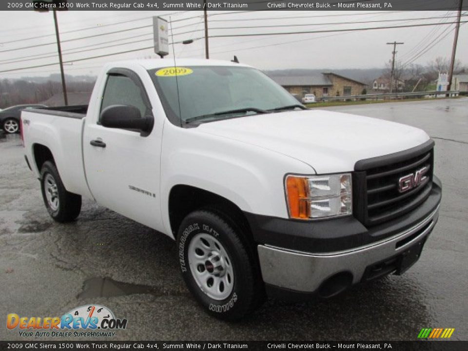 2009 GMC Sierra 1500 Work Truck Regular Cab 4x4 Summit White / Dark Titanium Photo #11