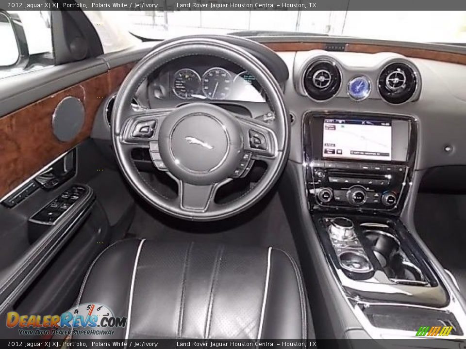 2012 Jaguar XJ XJL Portfolio Polaris White / Jet/Ivory Photo #12