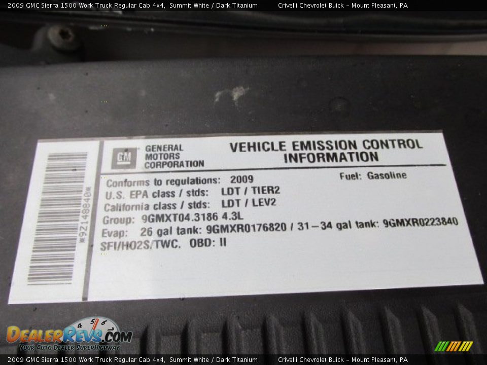 2009 GMC Sierra 1500 Work Truck Regular Cab 4x4 Summit White / Dark Titanium Photo #14