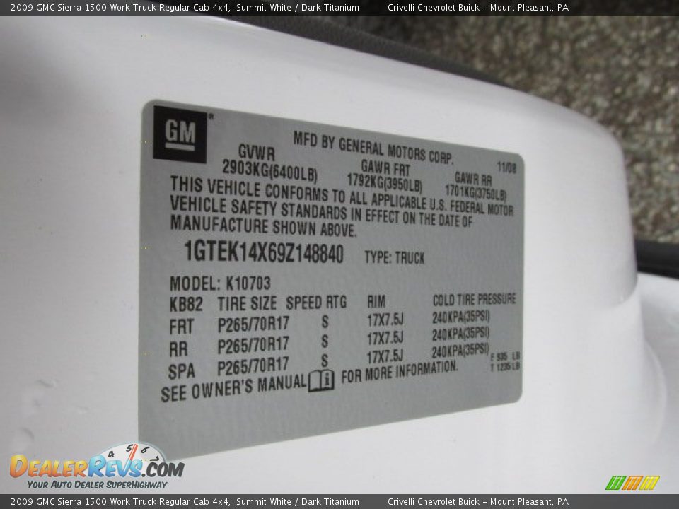 2009 GMC Sierra 1500 Work Truck Regular Cab 4x4 Summit White / Dark Titanium Photo #28