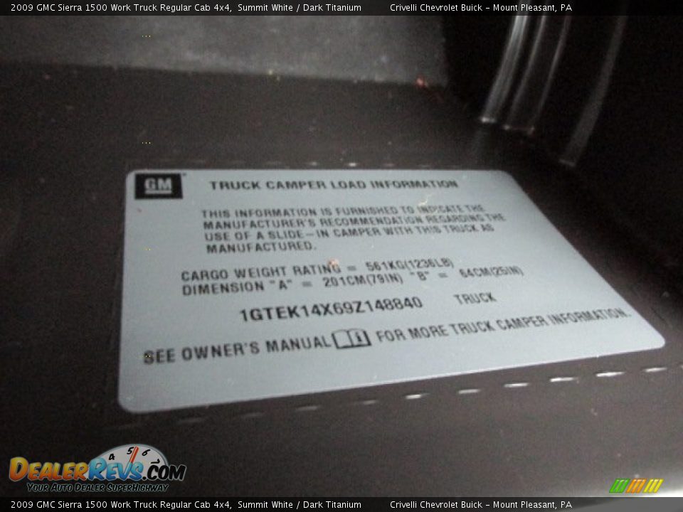 2009 GMC Sierra 1500 Work Truck Regular Cab 4x4 Summit White / Dark Titanium Photo #29