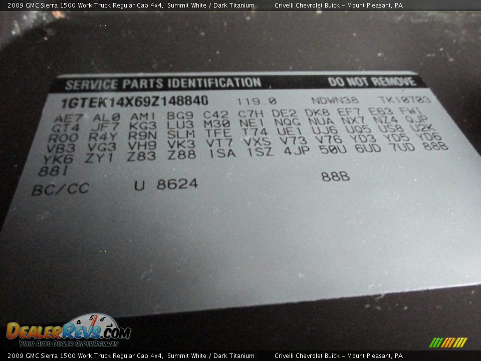 2009 GMC Sierra 1500 Work Truck Regular Cab 4x4 Summit White / Dark Titanium Photo #30