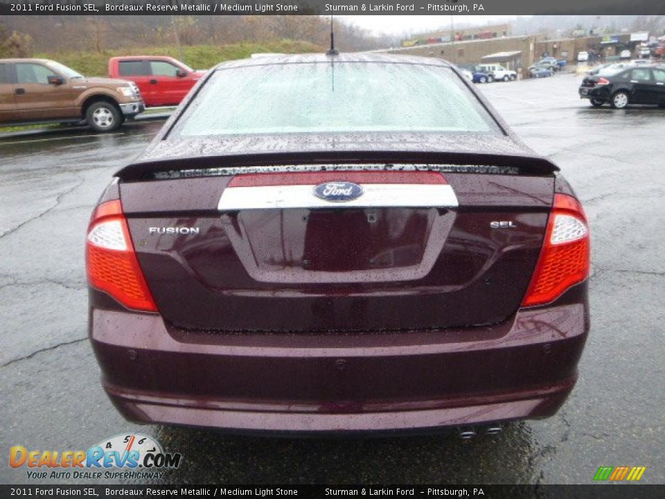2011 Ford Fusion SEL Bordeaux Reserve Metallic / Medium Light Stone Photo #3
