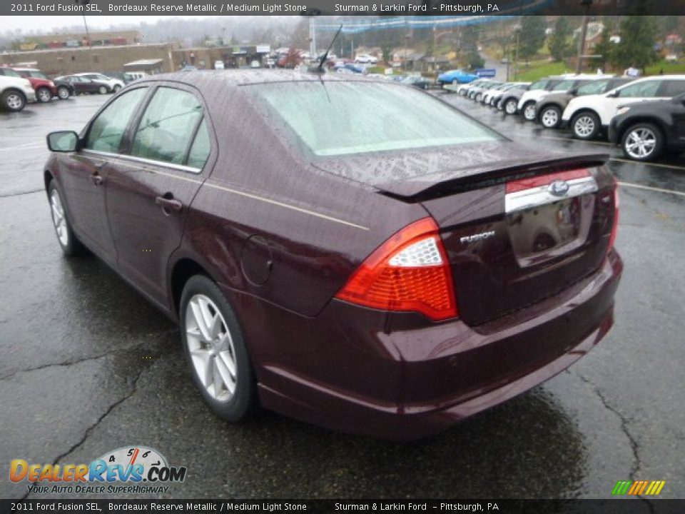 2011 Ford Fusion SEL Bordeaux Reserve Metallic / Medium Light Stone Photo #4
