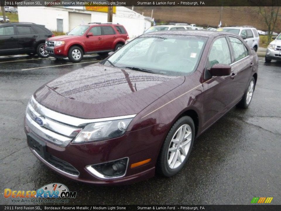 2011 Ford Fusion SEL Bordeaux Reserve Metallic / Medium Light Stone Photo #5
