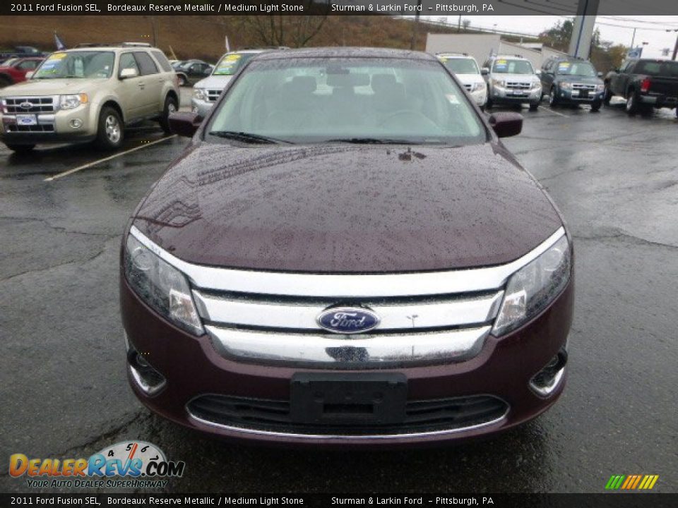 2011 Ford Fusion SEL Bordeaux Reserve Metallic / Medium Light Stone Photo #6