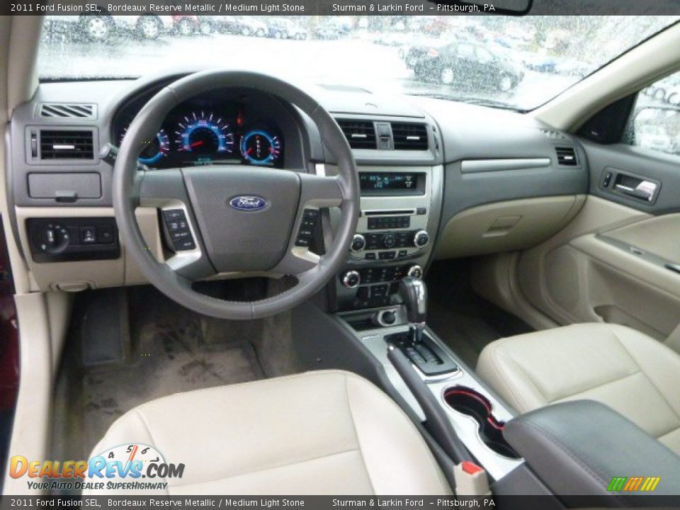 2011 Ford Fusion SEL Bordeaux Reserve Metallic / Medium Light Stone Photo #10