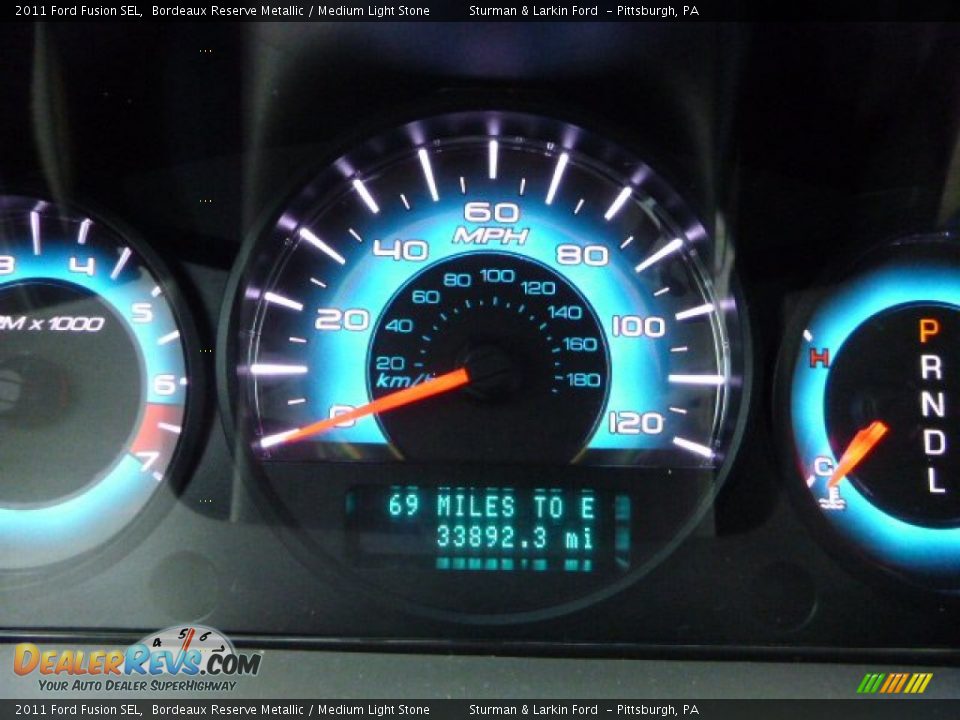 2011 Ford Fusion SEL Bordeaux Reserve Metallic / Medium Light Stone Photo #15