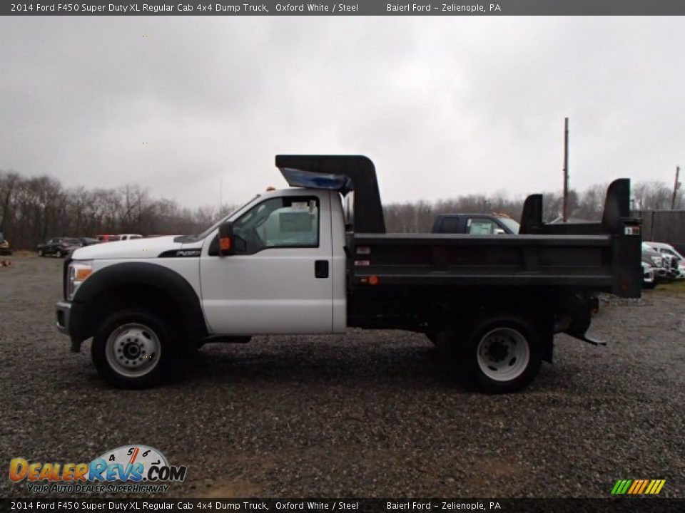 2014 Ford F450 Super Duty XL Regular Cab 4x4 Dump Truck Oxford White / Steel Photo #5