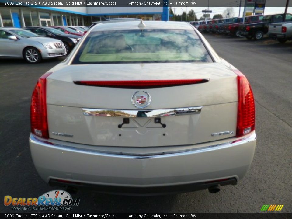 2009 Cadillac CTS 4 AWD Sedan Gold Mist / Cashmere/Cocoa Photo #5