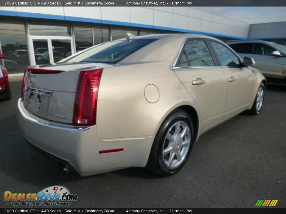 2009 Cadillac CTS 4 AWD Sedan Gold Mist / Cashmere/Cocoa Photo #6