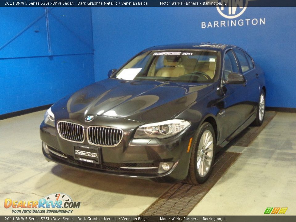2011 BMW 5 Series 535i xDrive Sedan Dark Graphite Metallic / Venetian Beige Photo #1
