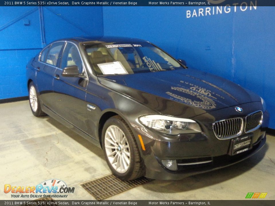 2011 BMW 5 Series 535i xDrive Sedan Dark Graphite Metallic / Venetian Beige Photo #3