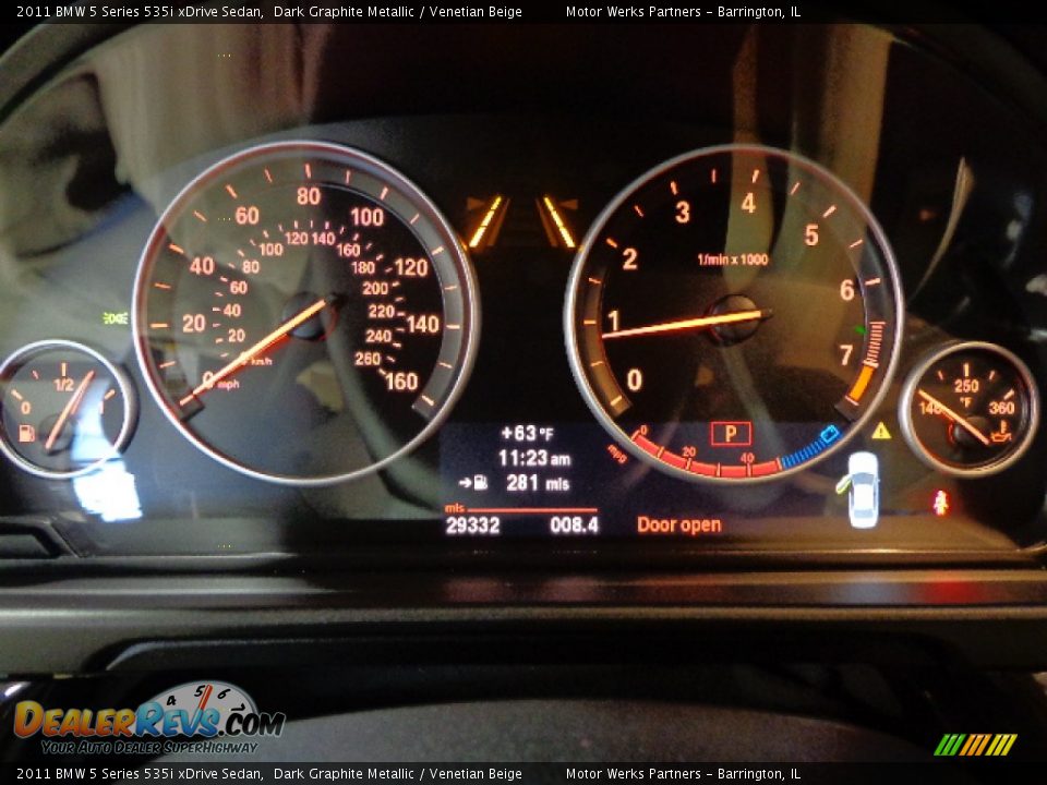 2011 BMW 5 Series 535i xDrive Sedan Dark Graphite Metallic / Venetian Beige Photo #20