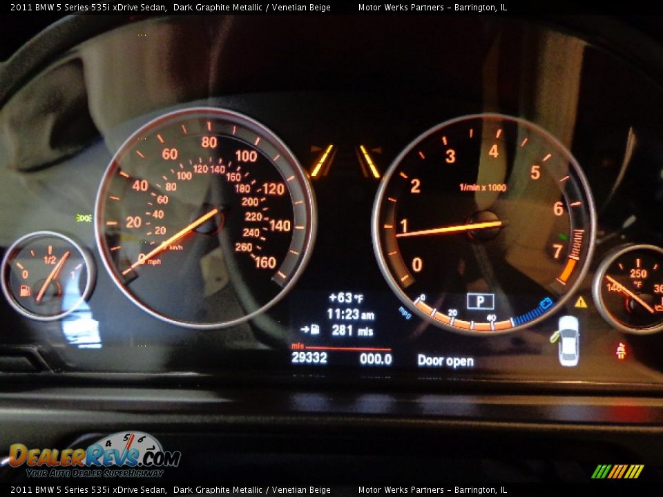 2011 BMW 5 Series 535i xDrive Sedan Dark Graphite Metallic / Venetian Beige Photo #21