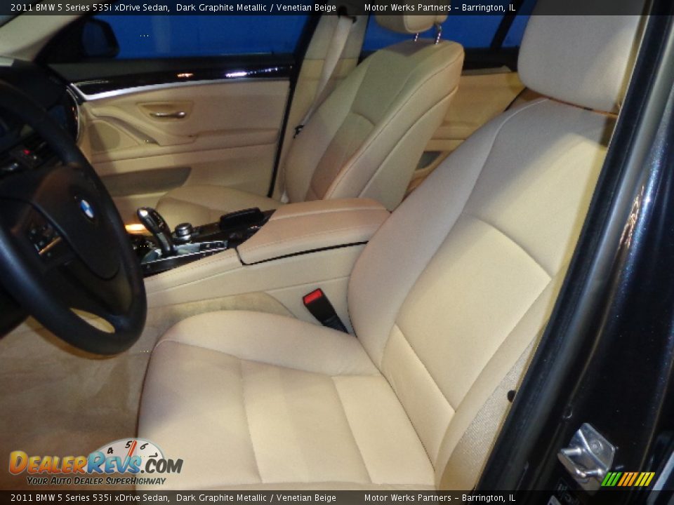 2011 BMW 5 Series 535i xDrive Sedan Dark Graphite Metallic / Venetian Beige Photo #23
