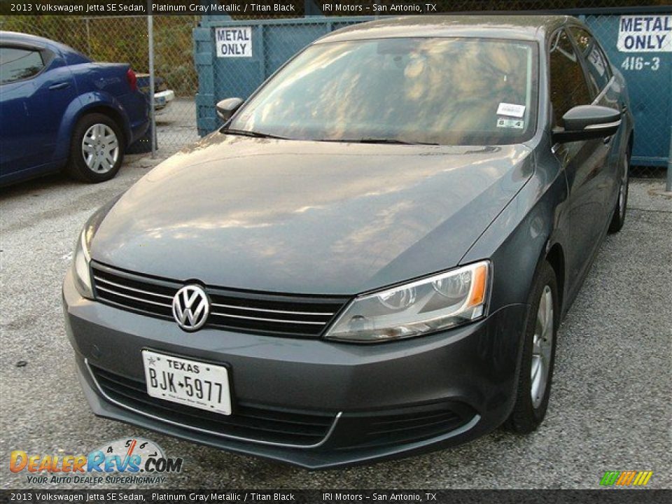 2013 Volkswagen Jetta SE Sedan Platinum Gray Metallic / Titan Black Photo #1