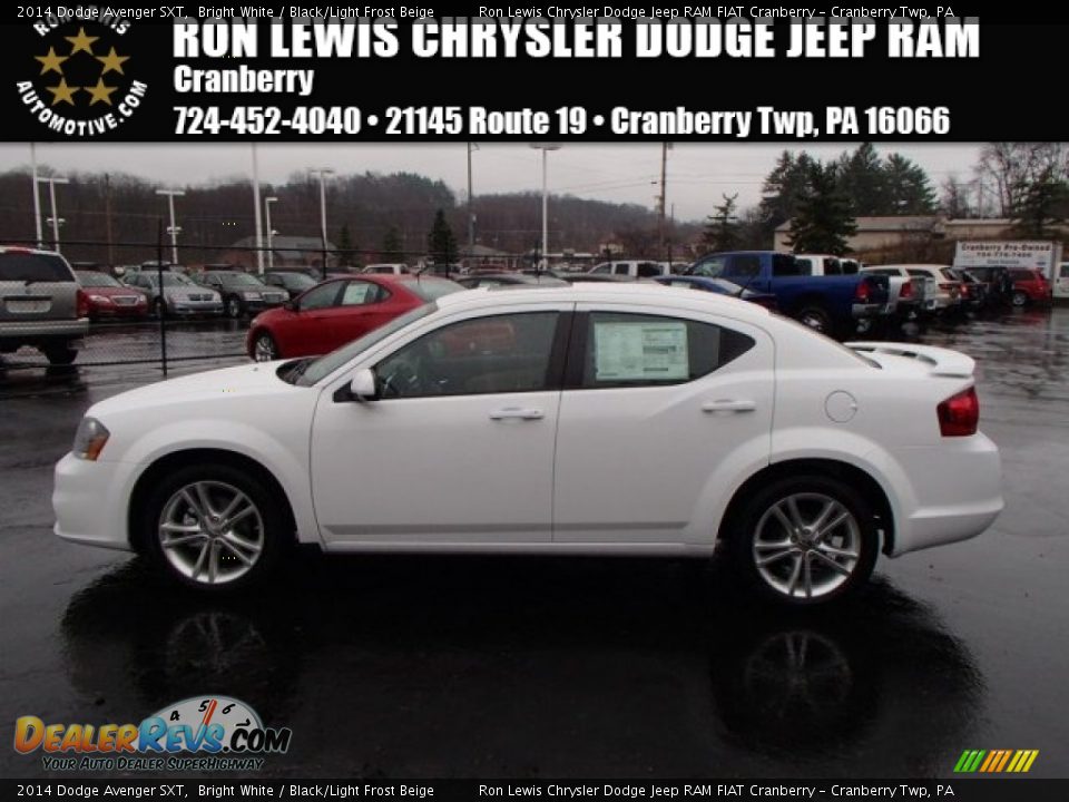 2014 Dodge Avenger SXT Bright White / Black/Light Frost Beige Photo #1