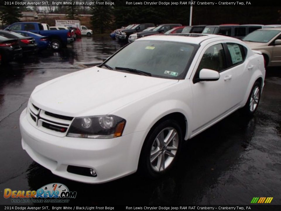 2014 Dodge Avenger SXT Bright White / Black/Light Frost Beige Photo #2
