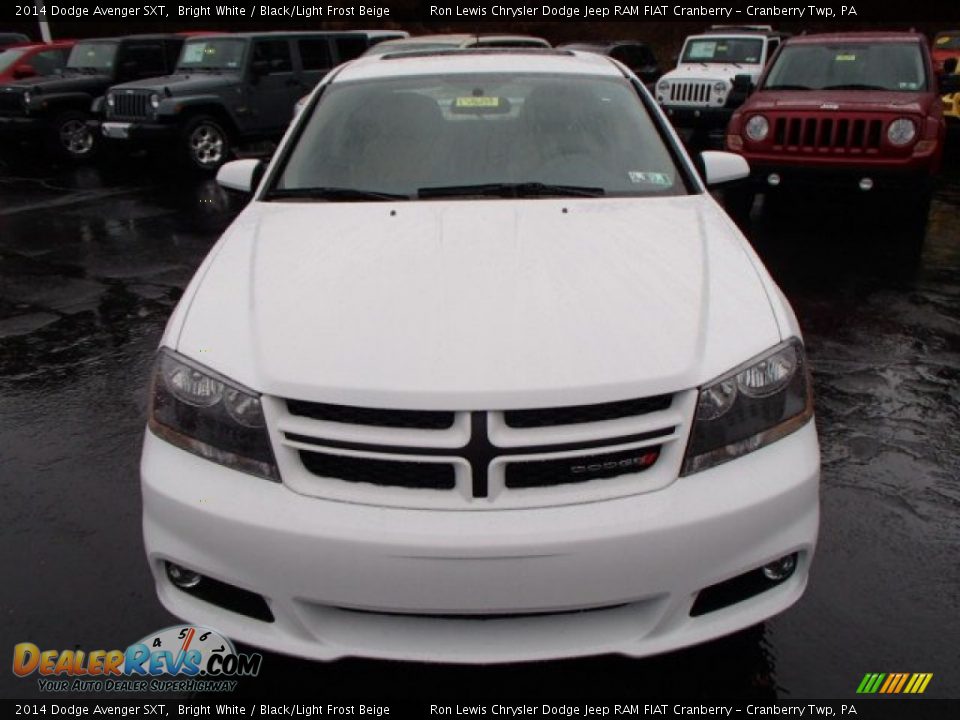 2014 Dodge Avenger SXT Bright White / Black/Light Frost Beige Photo #3