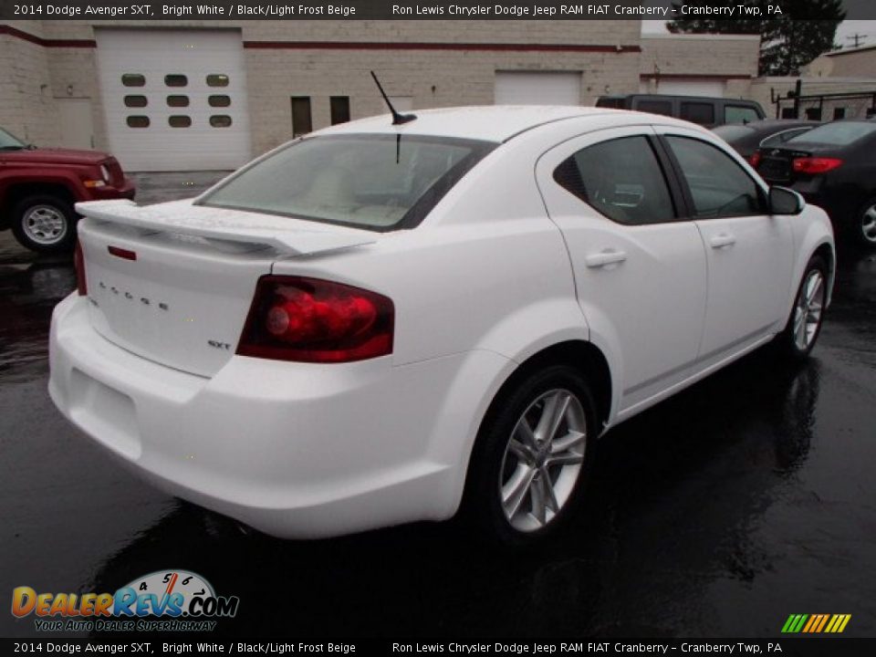 2014 Dodge Avenger SXT Bright White / Black/Light Frost Beige Photo #6