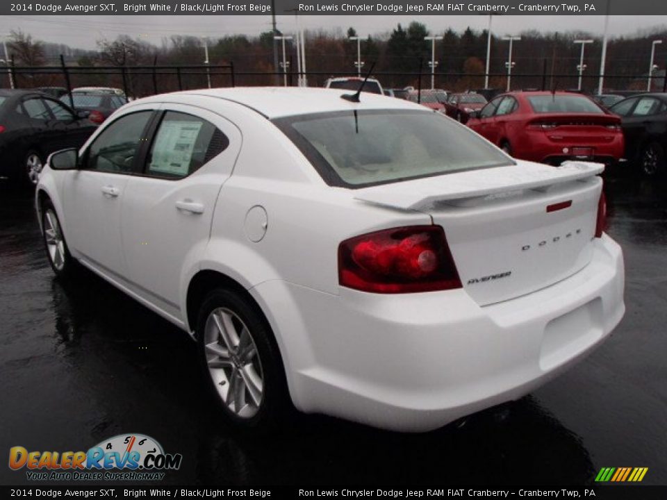 2014 Dodge Avenger SXT Bright White / Black/Light Frost Beige Photo #8