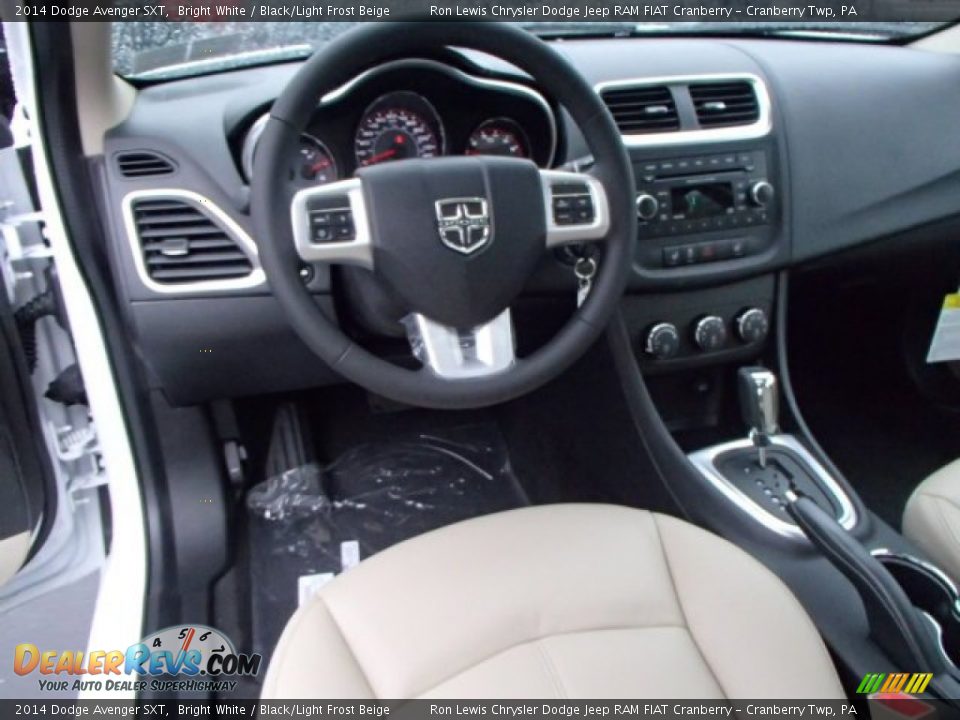 2014 Dodge Avenger SXT Bright White / Black/Light Frost Beige Photo #14