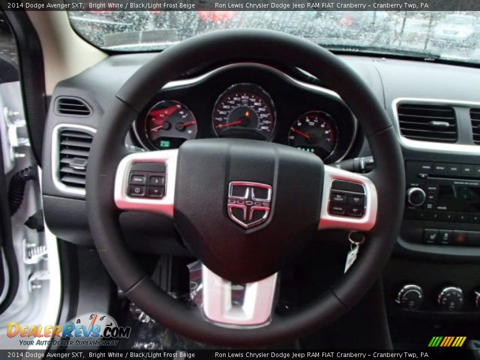 2014 Dodge Avenger SXT Bright White / Black/Light Frost Beige Photo #19