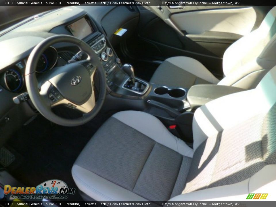 2013 Hyundai Genesis Coupe 2.0T Premium Becketts Black / Gray Leather/Gray Cloth Photo #16