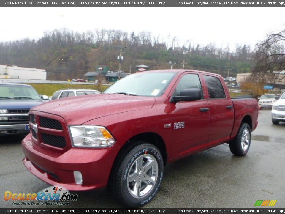 2014 Ram 1500 Express Crew Cab 4x4 Deep Cherry Red Crystal Pearl / Black/Diesel Gray Photo #1