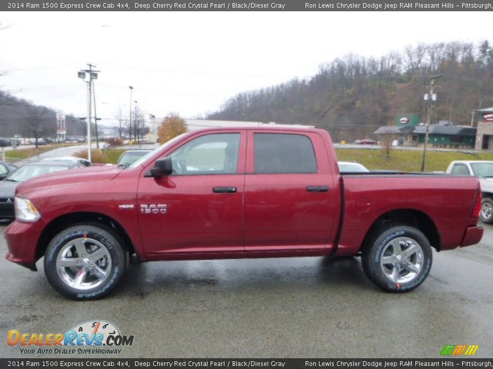 2014 Ram 1500 Express Crew Cab 4x4 Deep Cherry Red Crystal Pearl / Black/Diesel Gray Photo #2