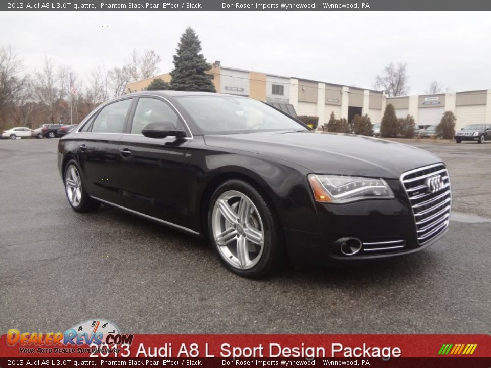 2013 Audi A8 L 3.0T quattro Phantom Black Pearl Effect / Black Photo #1