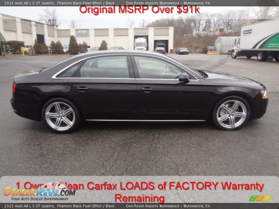 2013 Audi A8 L 3.0T quattro Phantom Black Pearl Effect / Black Photo #2