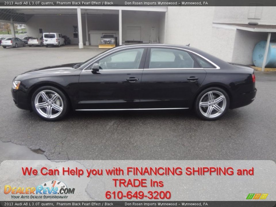 2013 Audi A8 L 3.0T quattro Phantom Black Pearl Effect / Black Photo #9