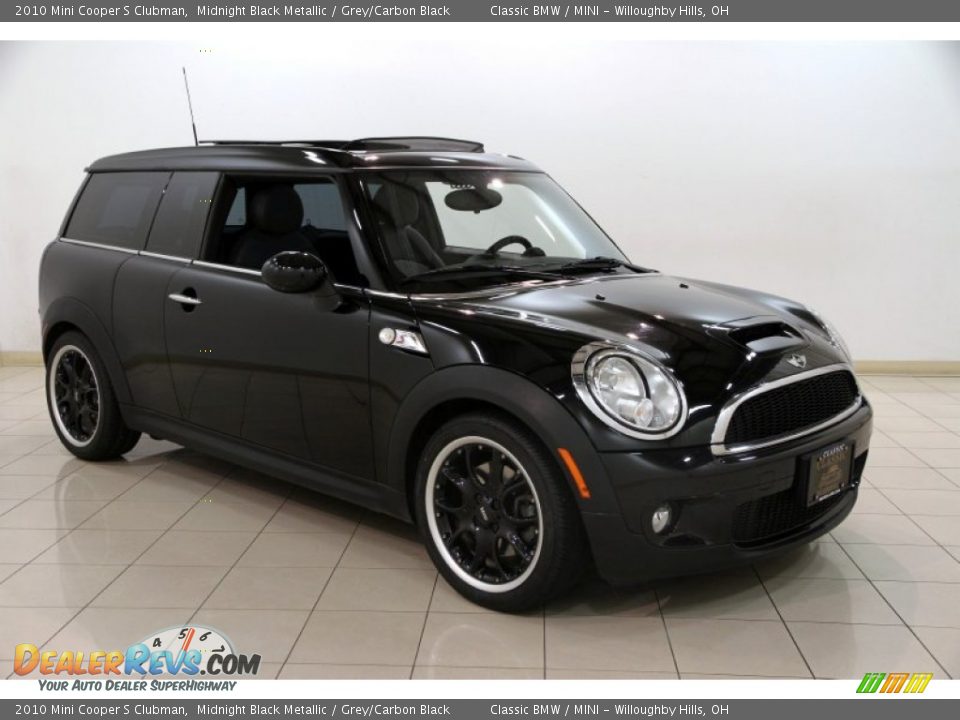 2010 Mini Cooper S Clubman Midnight Black Metallic / Grey/Carbon Black Photo #1