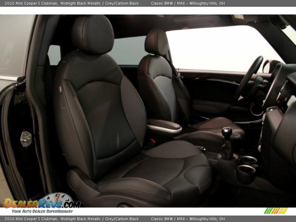 2010 Mini Cooper S Clubman Midnight Black Metallic / Grey/Carbon Black Photo #16