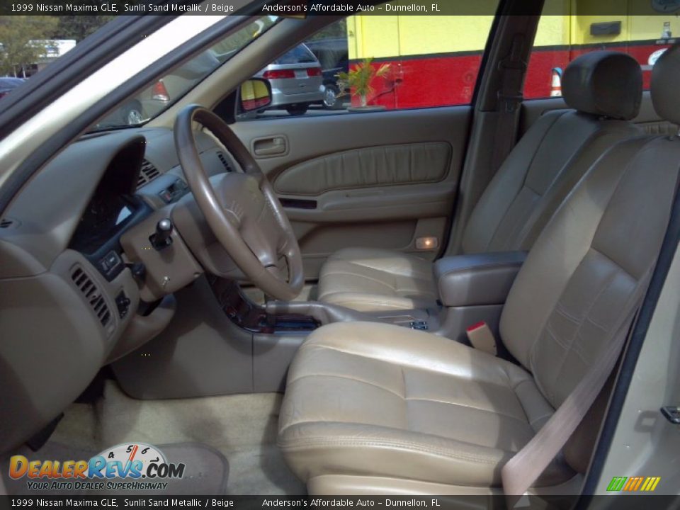 1999 Nissan Maxima GLE Sunlit Sand Metallic / Beige Photo #10