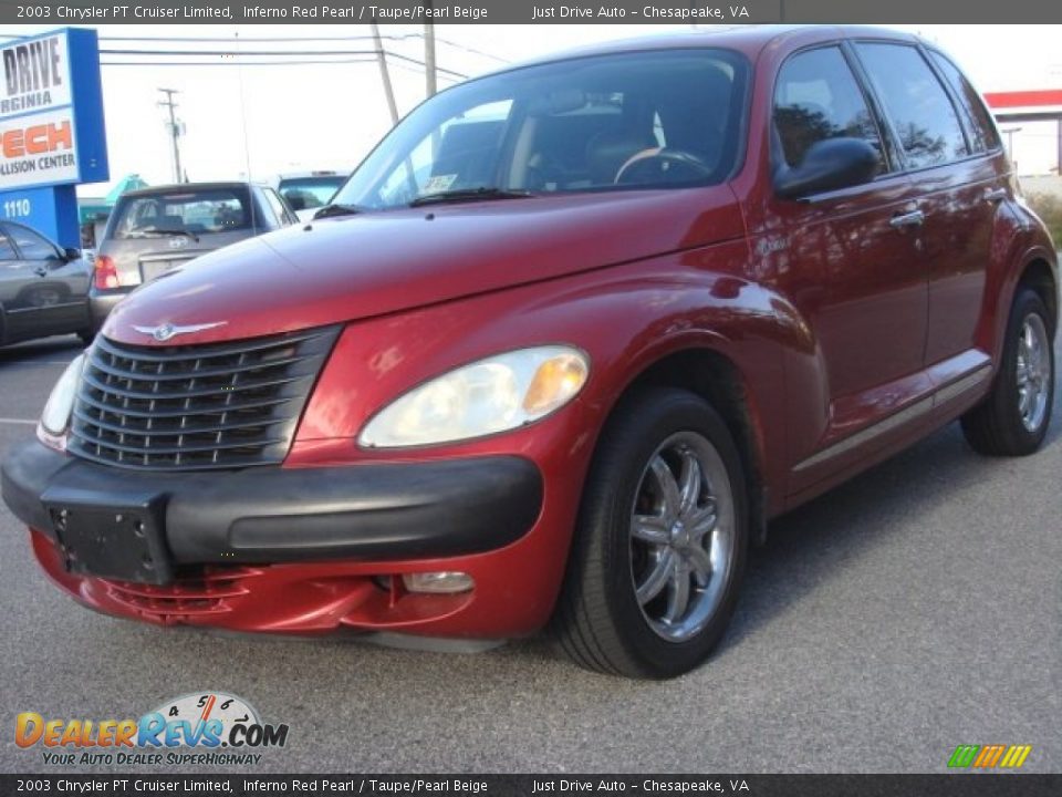 2003 Chrysler PT Cruiser Limited Inferno Red Pearl / Taupe/Pearl Beige Photo #1